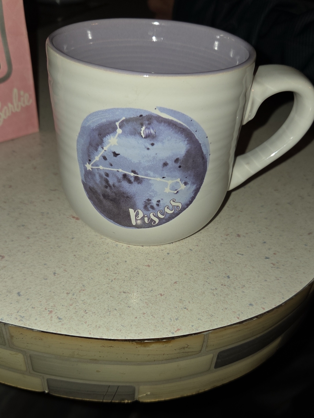 Pisces Constellation Ceramic Mug - Lavender & White